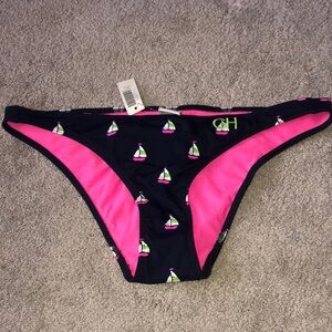 Gilly Hicks Swim‎ Bikini Bottom Sailboat Print Large NWT